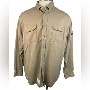 Bulwark FR (Lot of 2) Tan Long Sleeve Button-Up Shirts Men’s 3XL
